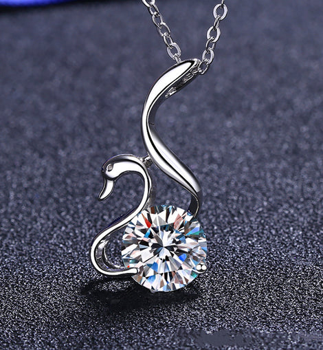 Moissanite Swan Diamond Necklace